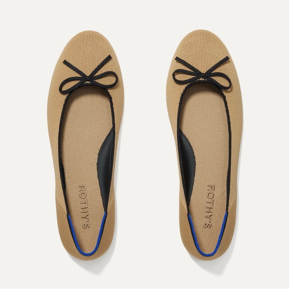 Rothy's Ballet Flats in Beige and Black